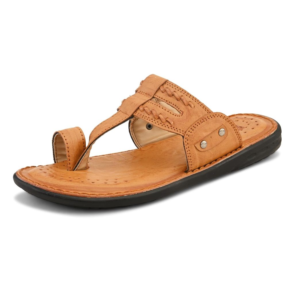 Centrino Men's Slippers | Kolhapuri Style Chappals with Soft Cushioned Footbed | Comfortable & Durable | Traditional Yet Stylish Footwear for Men (9552)