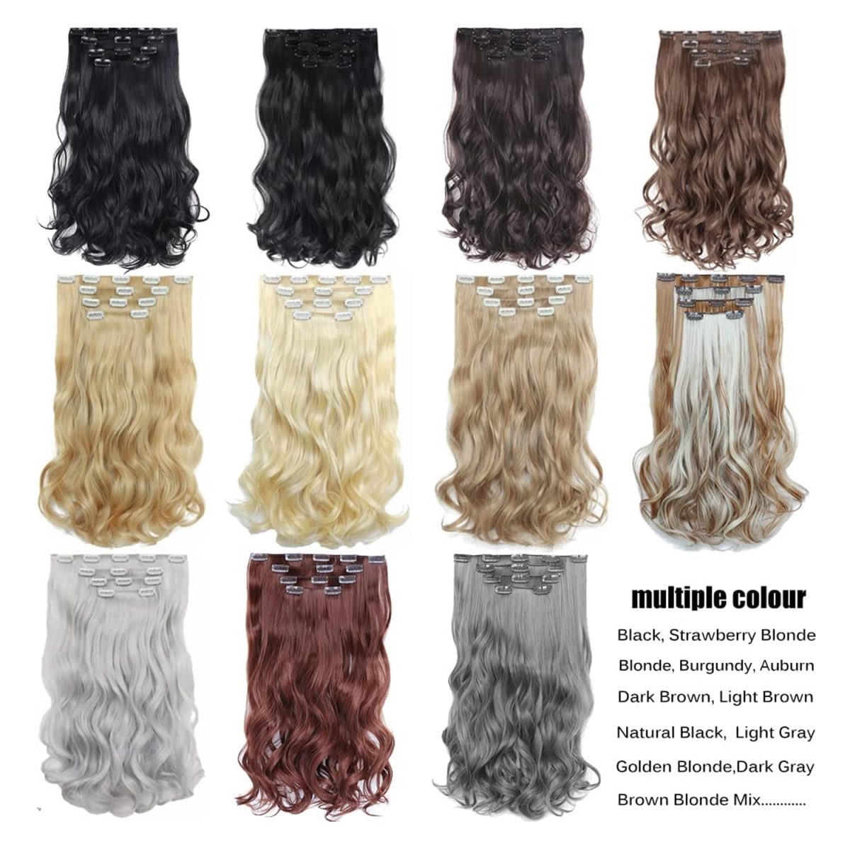 PRAVRAJYA Women's Full Head 18 Inch Hair Extension Wig - Synthetic Natural Wavy Brown Hair Pieces with 5 Clip Wig Cheap Fluffy & Not Tangled - (3# Brown) - Image 5