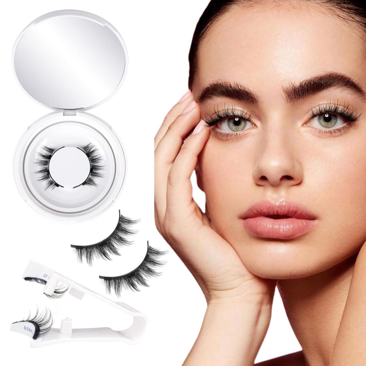 ENLIWISH Magnetic Eyelashes without Eyeliner Natural Reusable Magnetic Lashes Kit with Applicator Anime No Glue Needed Lashes 1 Pairs Manga Magnetic Eyelashes Kit - Image 6