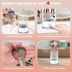 GLENOXZONE Makeup Brush Cleaner Machine New Electric Cosmetic & Painting Brush Cleaner, Automatic Spinning Makeup Deep Cleaning USB Powered Brush Cleaner Compatible with All Size Makeup Brushes - Image 6