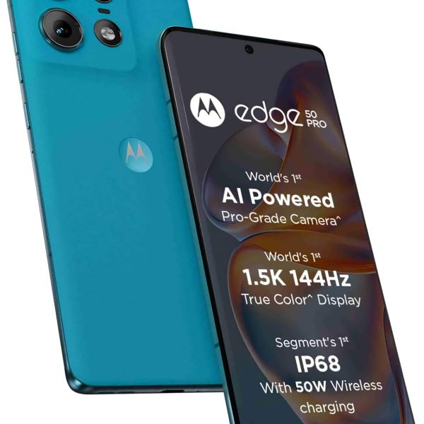 Motorola Edge 50 Pro 5G with 125W Charger (Caneel Bay, 12GB RAM, 256GB Storage)