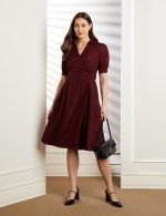Symbol Premium Women's 'Desk-to-Dinner' Fit & Flare Wrap Dress (Midi Length | Stylish) - Image 3