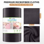 HASTHIP® 50 Pack Microfiber Cleaning Cloth Roll 9.8 Inches Precut Reuseable Polyester Kitchen Clean Wipes Non-Scratch Clean Towel For Bowl Pots Countertop In-Car, Black - Image 2