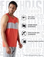 Alan Jones Clothing Men's Cotton Colorblocked Sleeveless Regular Fit T-Shirt - Image 2