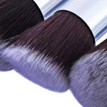 Fiber Bristle Makeup Brushes Set Tool Pro Foundation Eyeliner Eyeshadow (Black) with Sponge Puff -2 pcs- Black, 10 Pieces - Image 4