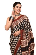 Crafts Moda Mulmul Cotton Saree for Women with Blouse Piece, Lightweight sari