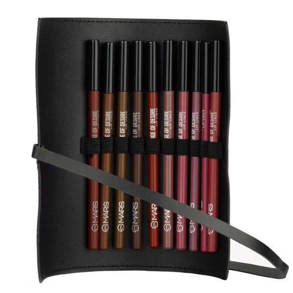 MARS Matte Liner with Holder Set of 10 | One Swipe Smooth Application | Long Lasting & Travel Friendly Lip Pencil | Multicolor | Set-B (1.4g x 10)