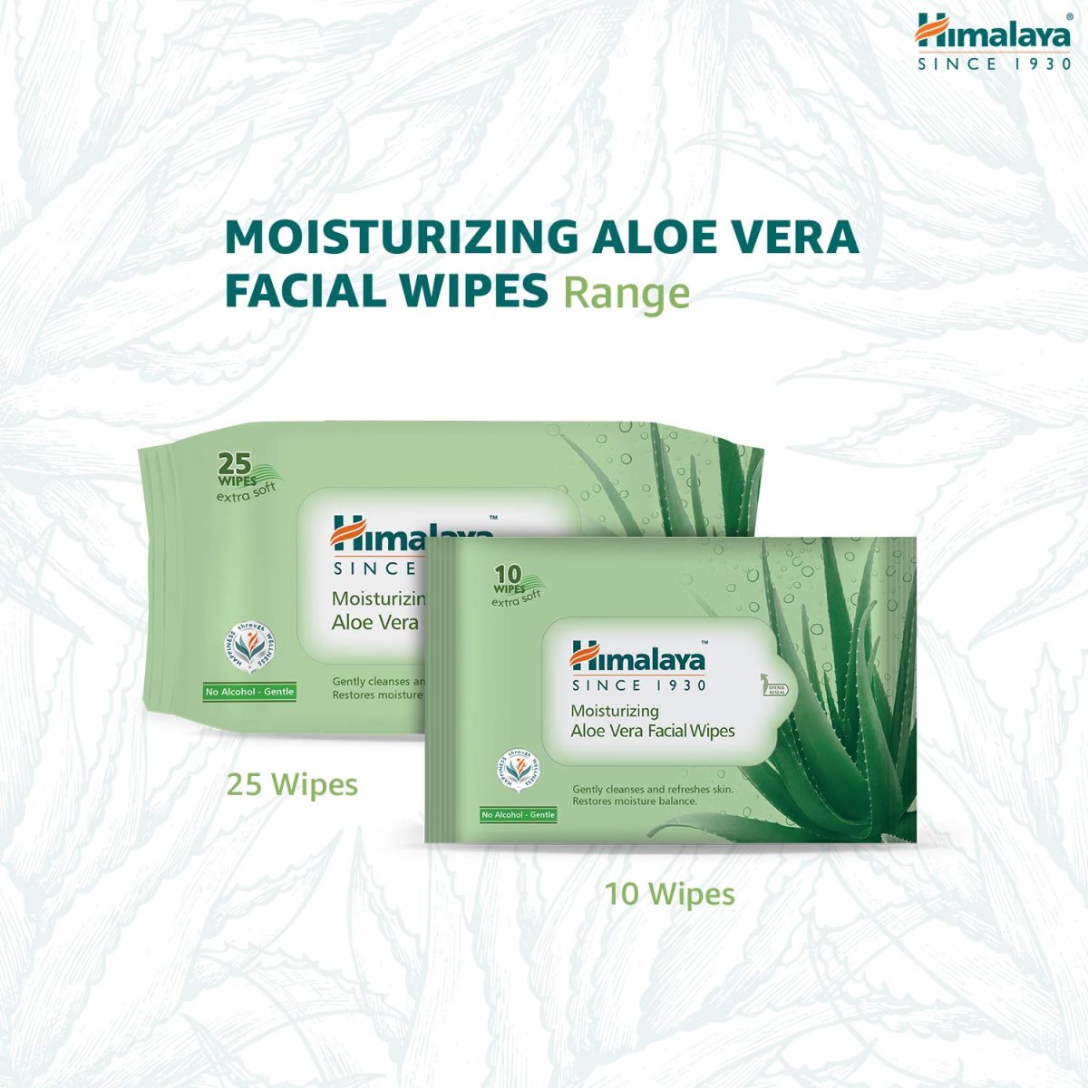 Himalaya Moisturising Aloe Vera Facial Wipes, 25 Count - Image 8