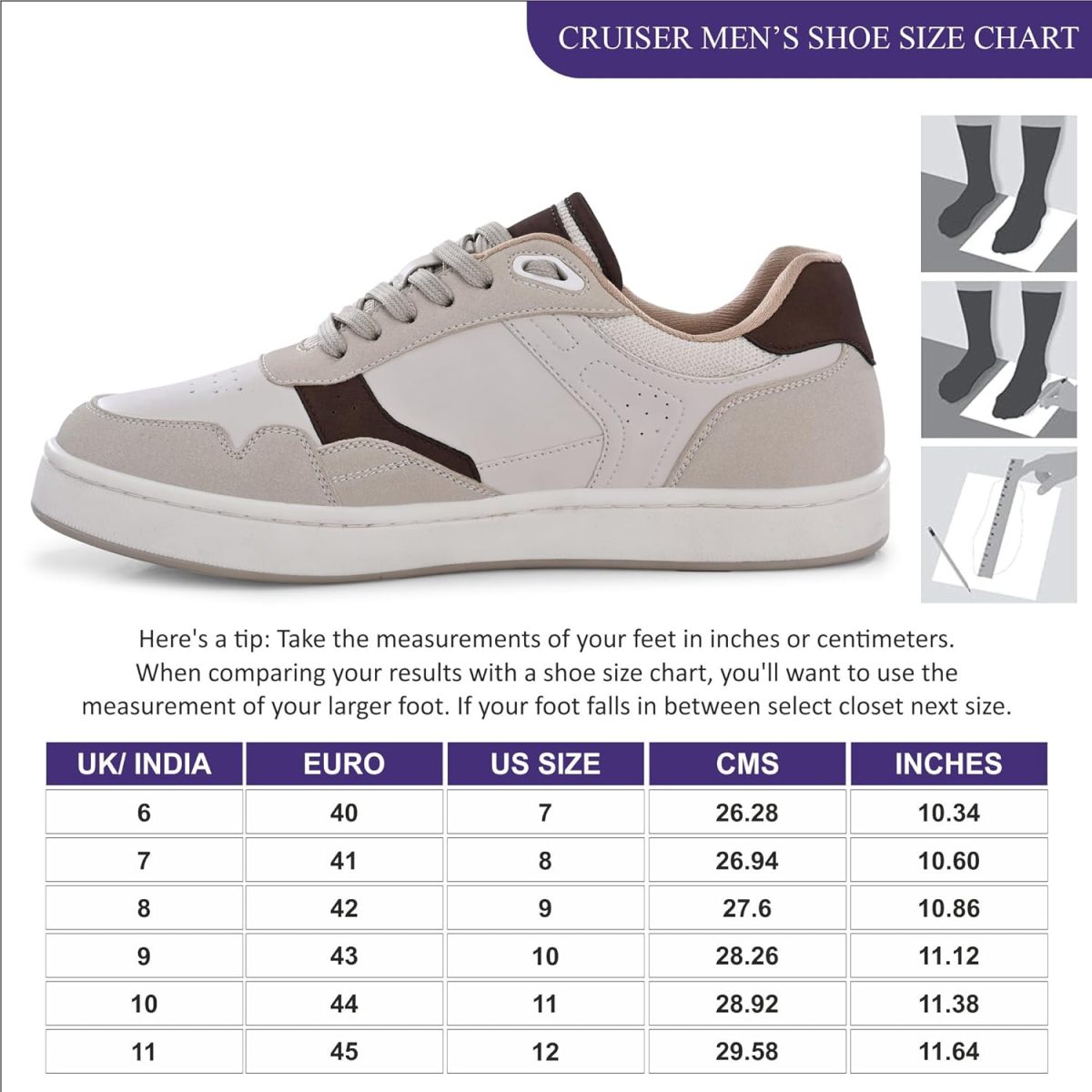 Cruiser Sneaker for Men | Lightweight & Comfortable | Stylish Lace-Up Casual Footwear with Cushioned Insole | Perfect for Versatile Outfits 2642-1 - Image 5