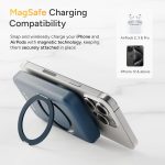 Ambrane MagSafe Wireless 10000mAh Fast Charging Power Bank with Mobile Stand, Strong Magnet, 22.5W Output for iPhone 12 & Above, Android & Other Qi Enabled Device + Magnetic Ring (Mount, Blue) - Image 3