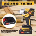 STARQ Heavy Duty 21V Cordless Impact Wrench with 2 Batteries | 2 Variable Speed | Build-In LED Lights | Forward & ReverseSwitch | Yellow - Image 5