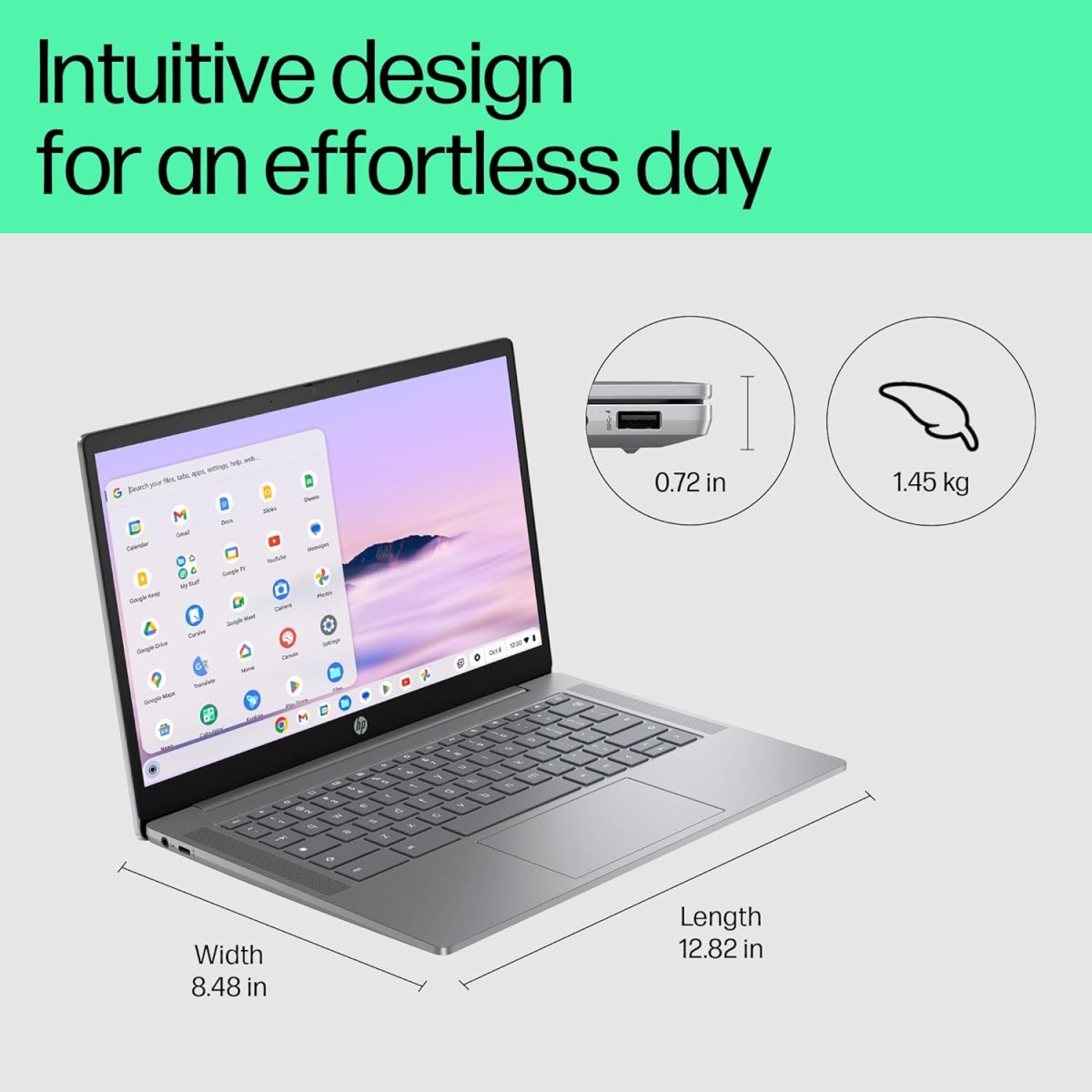 HP Chromebook, Intel Core I3-N305, 8GB LPDDR5, 256GB UFS, 14-Inch (35.6Cm), Anti-Glare, Touchscreen, FHD, Win 11, Silver,1.45Kg, nf0017TU, Intel UHD Graphics, FHD Camera Laptop - Image 11