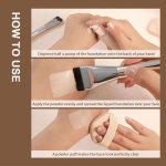 Premium Silver Color Makeup Foundation Brush,Ultra Thin Face Makeup Flat Brush for Liquid Makeup, Angled Liquid Foundation Brush Cream Foundation Concealer Brush Makeup Brushes - Image 5