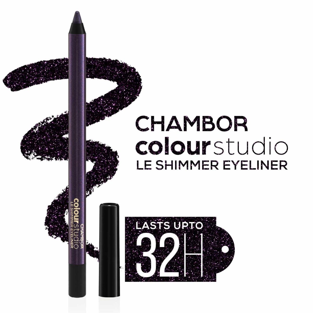 Chambor Colour Studio Le Shimmer Eyeliner |32 hr| Water proof, Smudge Proof, Améthyste Aura,1ml - Image 2