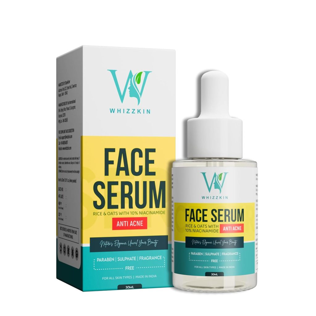 Whizzkin Anti Acne Face Serum | Clarifying Gel-Serum that Tackles Clogged Pores | Formulated with 10% Niacinamide (30 ml)