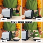Brewine 2-in-1 Coconut Scraper & Citrus Juicer with Dual Speed Settings, Cooling Fan for Ventilation, Stainless Steel Scraping Blade, Splash Guard, Super Suction Feet for Stability, Blue, 200 Watts - Image 3