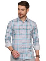 Majestic Man Comfort Slim Fit Pure Cotton Checked Casual Shirt