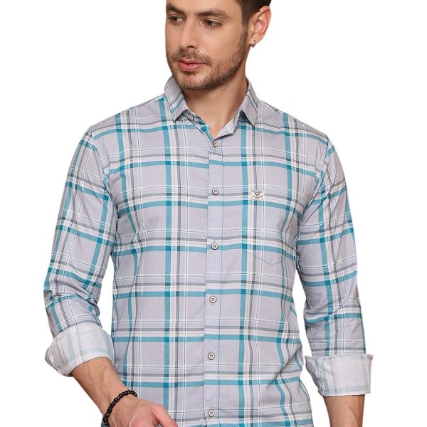 Majestic Man Comfort Slim Fit Pure Cotton Checked Casual Shirt