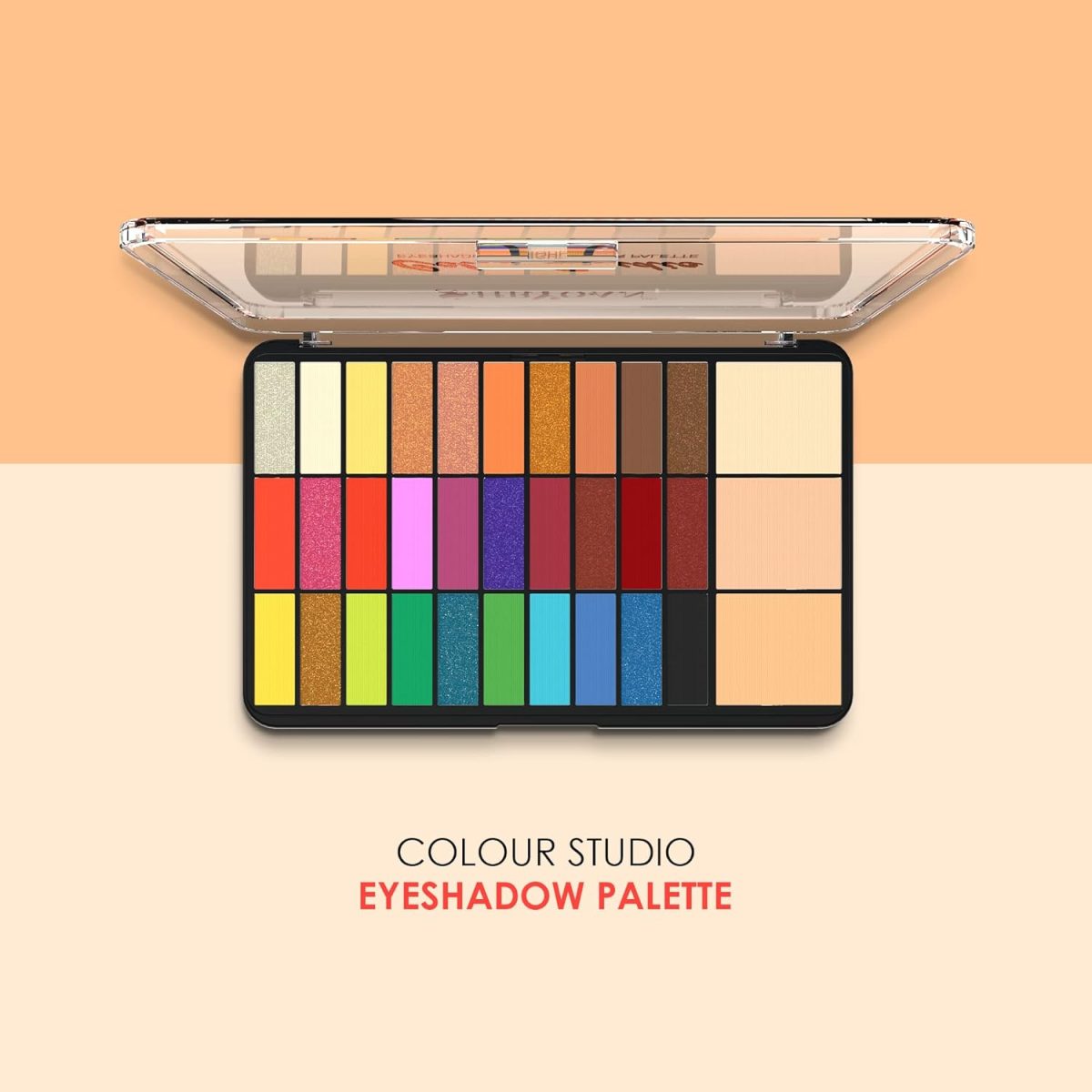 Shryoan Color Studio Eyeshadow & Highlighter Palette | 30 Colorful Shimmer Eyeshadow & 3 Compact | Highly Pigmented & Shimmery Matte Finish | (38 gm) (Shade 02) - Image 3