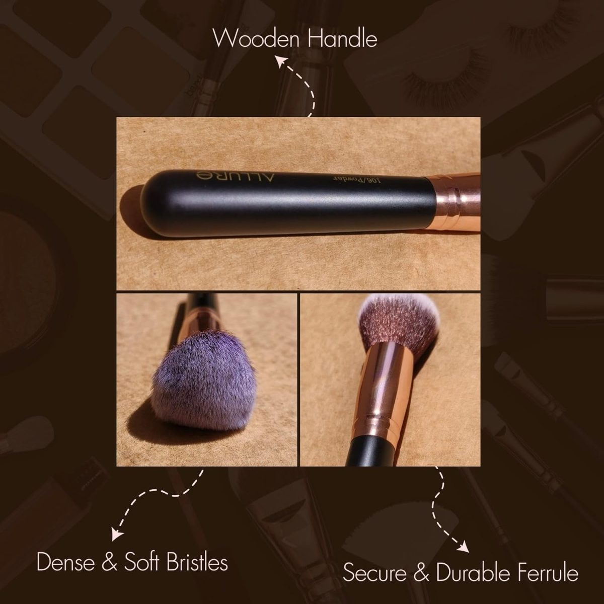 Allure Ultra Thin Flat Makeup Brush Premium Eyebrow Brush (ASB322) - Image 3