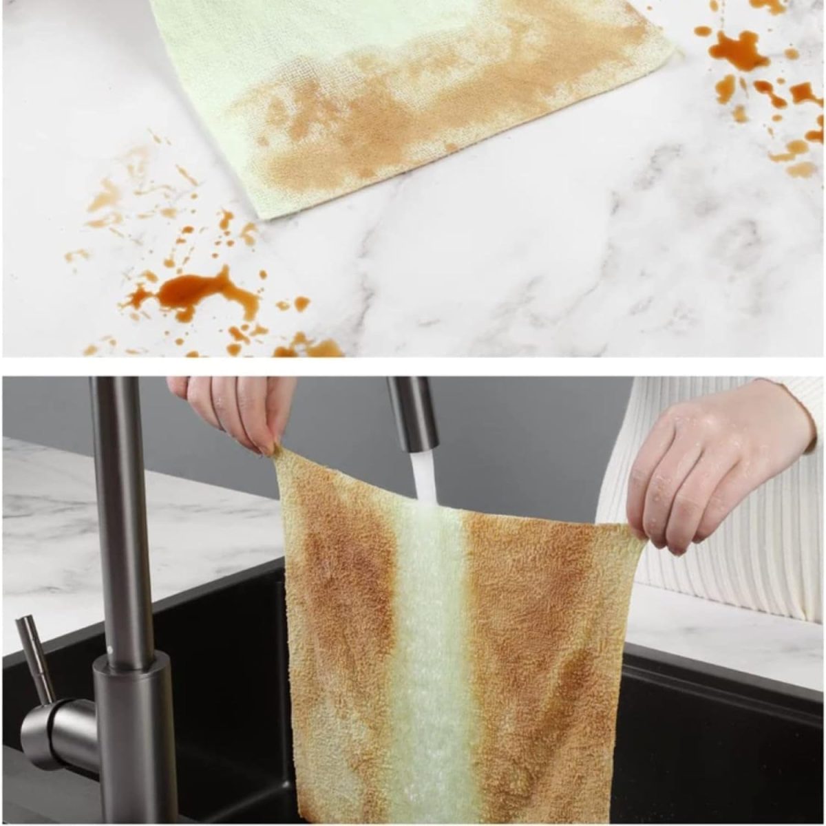 GERQSHO Microfiber Cleaning Cloth Roll 25x25CM – Reusable Tear-Away Towels Washable Super Absorbent Lint Free Cleaning Rags for Kitchen, Car, Garage and Home (Multicolor 1 Roll, 20 Pack) - Image 5