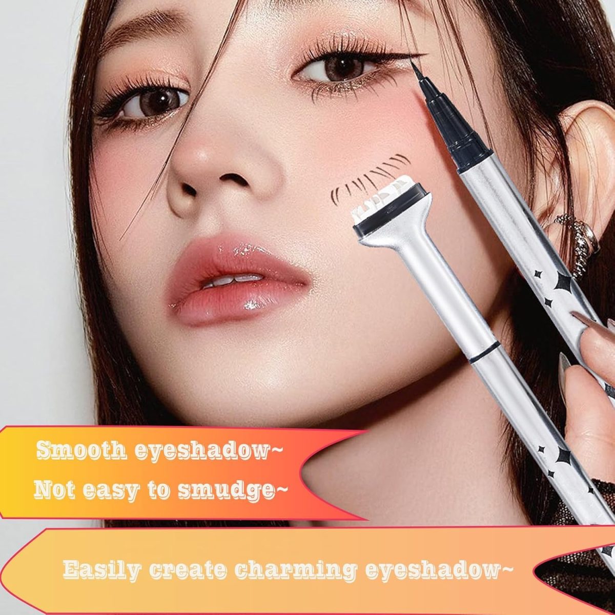 BWOGUE 2 In 1 Silicone Lower Eyelash Stamp Set for Fashion Eye Makeup Quick Eye Makeup Tool, Double Ended Eyelash Stamp and Eyeliner Pen Quick Makeup Tool, Long-Lasting, Waterproof, Smudge-Resistant - Image 4