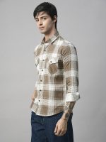 Exclusive Checked Cotton Full Sleeve Double Pocket Plaid Shirt for Men E_508 - Image 6