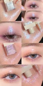 Gege Bear Dazzling Liquid Eyeshadow | Eye Makeup | Long-Lasting Formula | Buildable Coverage | 6 Shimmer Glitter Shades | Quick-Dry Application | Gen Z Beauty | Soft Pastel Packaging Design | Perfect for Teen Girls Makeup Lovers (05#Galaxy Diamond Flash, 4g) - Image 2