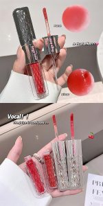 Gege Bear Dazzle Color Double-Headed Lip Glaze | 6 Gorgeous Shades | Matte & Gloss Finishes | Dual-Ended Lipstick and Lip Oil for Women | Moisturizing, Long-Wear Formula | (02# - Naked Peaches, 4g) - Image 9