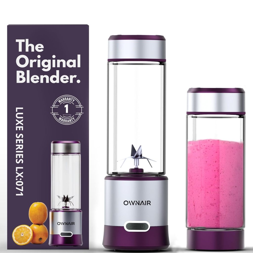 OWNAIR Portable Blender For Smoothie & Juices, Portable Juicer mixer grinder, baby food blender, Type C, 5000 mah battery, Smoothie maker blender, 450ml, Stainless Steel, 240 Watts, Grey
