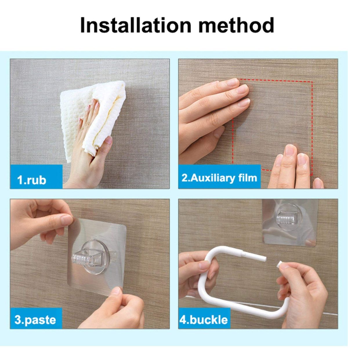 Zollyss Magic Sticker Series Self-Adhesive Plastic Towel Holder Hanger (White) - (Pack of 1) - Image 5