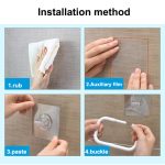 Zollyss Magic Sticker Series Self-Adhesive Plastic Towel Holder Hanger (White) - (Pack of 1) - Image 5