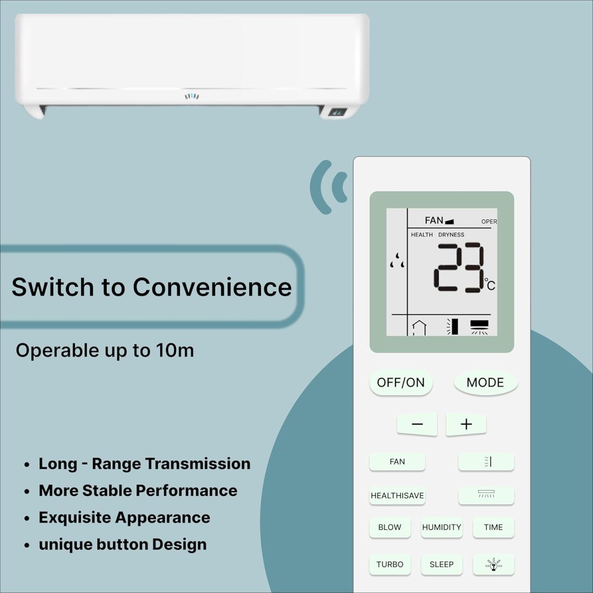 Zieva Compatible For Onida Ac Remote Replacement For 1, 1.5, 2 Ton Split/Window Air Conditioner - Please Match The Original Remote (Ac 18),White - Image 7