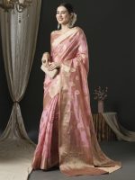AKHILAM Women's Organza Ethnic Motif Woven Design Saree With Unstitched Blouse Piece(UNATI3001_AC_Parent) - Image 4