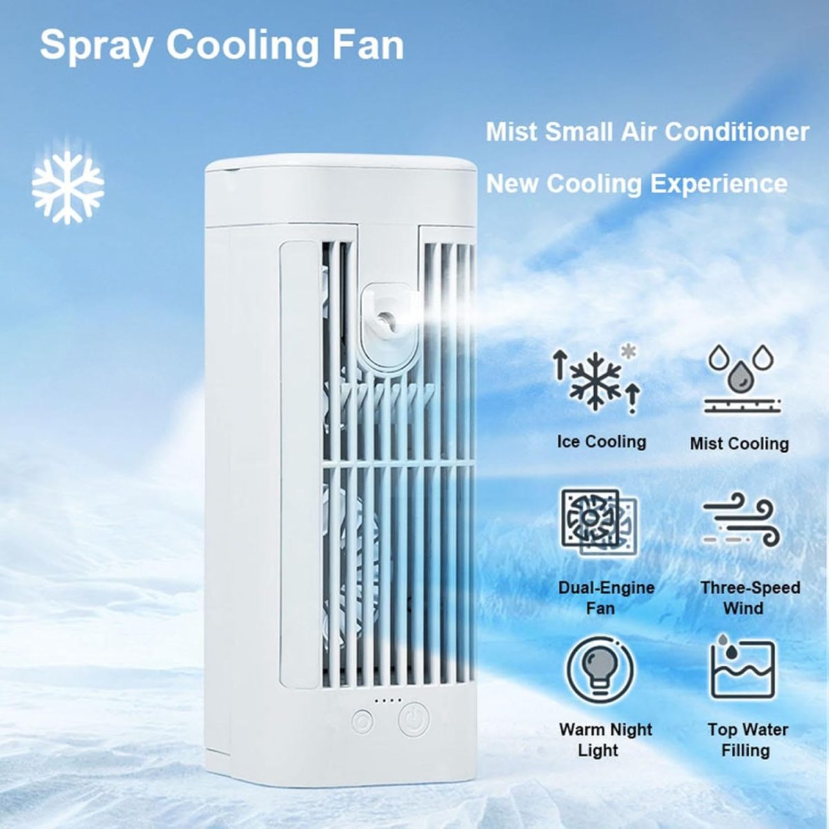 CLUB BOLLYWOOD® Portable Air Conditioner USB Evaporative Air Cooler Fan for Home & Garden | Home Improvement | Heating, Cooling & Air | 1 Mini Air Conditioning Fan | 1 Manual | 1 USB Cable - Image 8