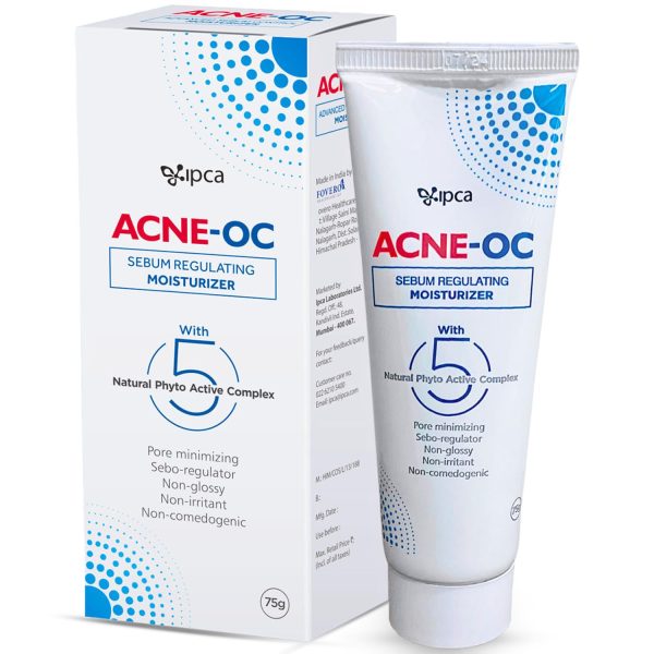 ACNE-OC Moisturiser for Oily & Acne-Prone Skin - 75g Sebum Regulating Moisturizer for Face with 5 Natural Phyto Active Complex - Hydrates & Restores Skin - Fast Absorbing Non-Comedogenic Moisturizer