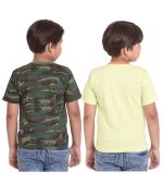 Neo Garments Kid's Boys & Girls Round Neck Cotton T-Shirt Combo|Camouflage (Green) & I CAN’T Keep Calm (Peach Orange) | Pack of 2 - (1Years to 7Years) | - Image 2