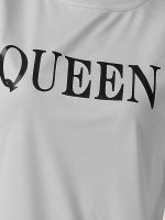 DTR FASHION® Lycra Blended QUEEN Letter Printed Tracksuit Co-ord Sets for Women_TS_QUEEN_NEW - Image 6
