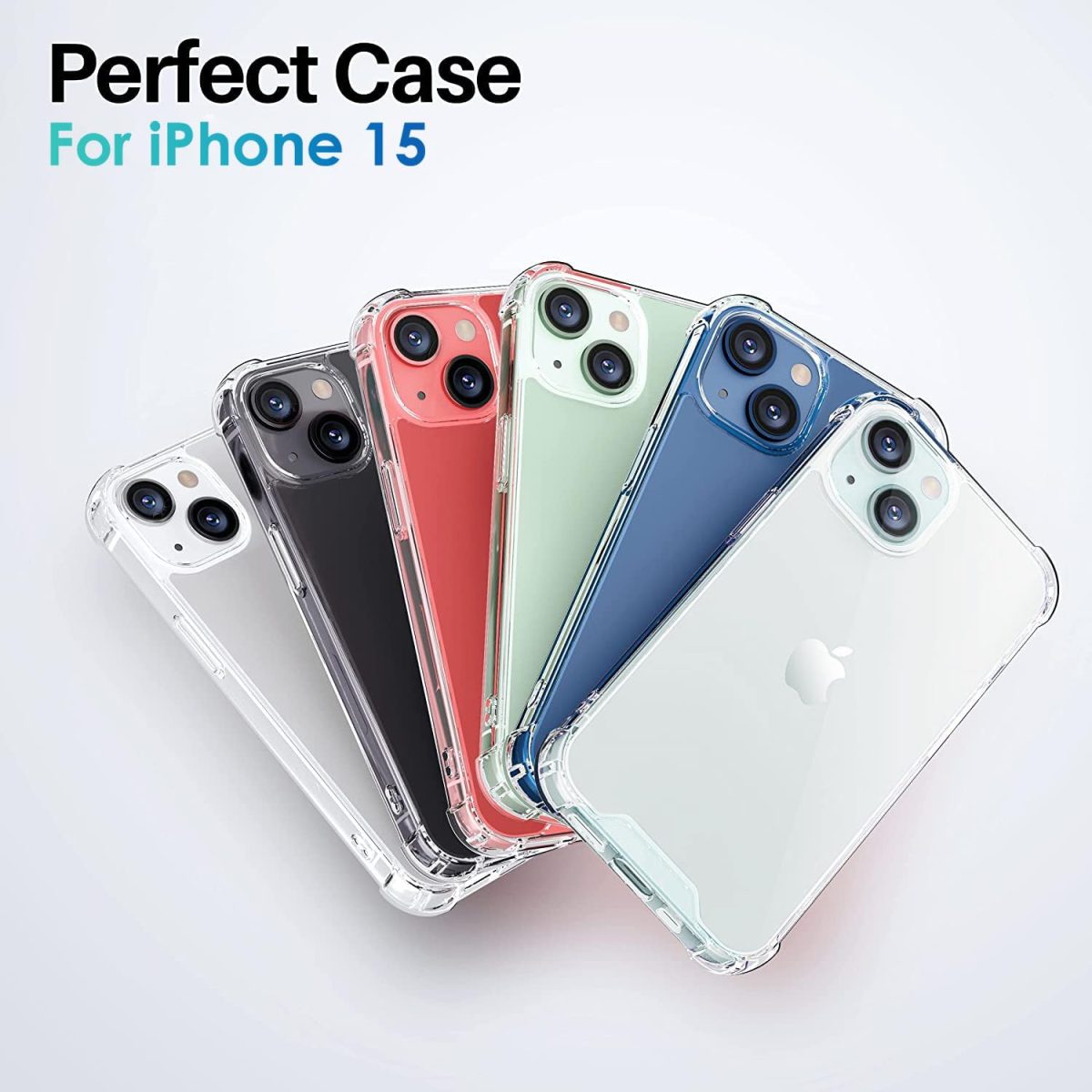 EGOTUDE Compatible with iPhone 15 Case | Shockproof Transparent Anti-Scratch Hard Back Cover (Polycarbonate | Clear) - Image 8