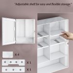 Plantex Bathroom Cabinet with Mirror/ABS Bathroom Storage Organiser/Multipurpose Shelf/Wall Mount Mirror Cabinet for Wash Basin (14x18 Inch, White) - Image 5