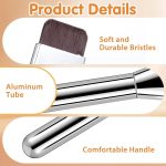 Premium Silver Color Makeup Foundation Brush,Ultra Thin Face Makeup Flat Brush for Liquid Makeup, Angled Liquid Foundation Brush Cream Foundation Concealer Brush Makeup Brushes - Image 4