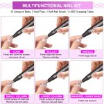 MAYCREATE® Nail Drill Machine Professional, 20000rpm Adjustable Electric Nail Filer Machine with 25pcs Accessories, Portable Manicure Pedicure Kit for Women, Nail Salon, Acrylic Gels Callus Removal - Image 6