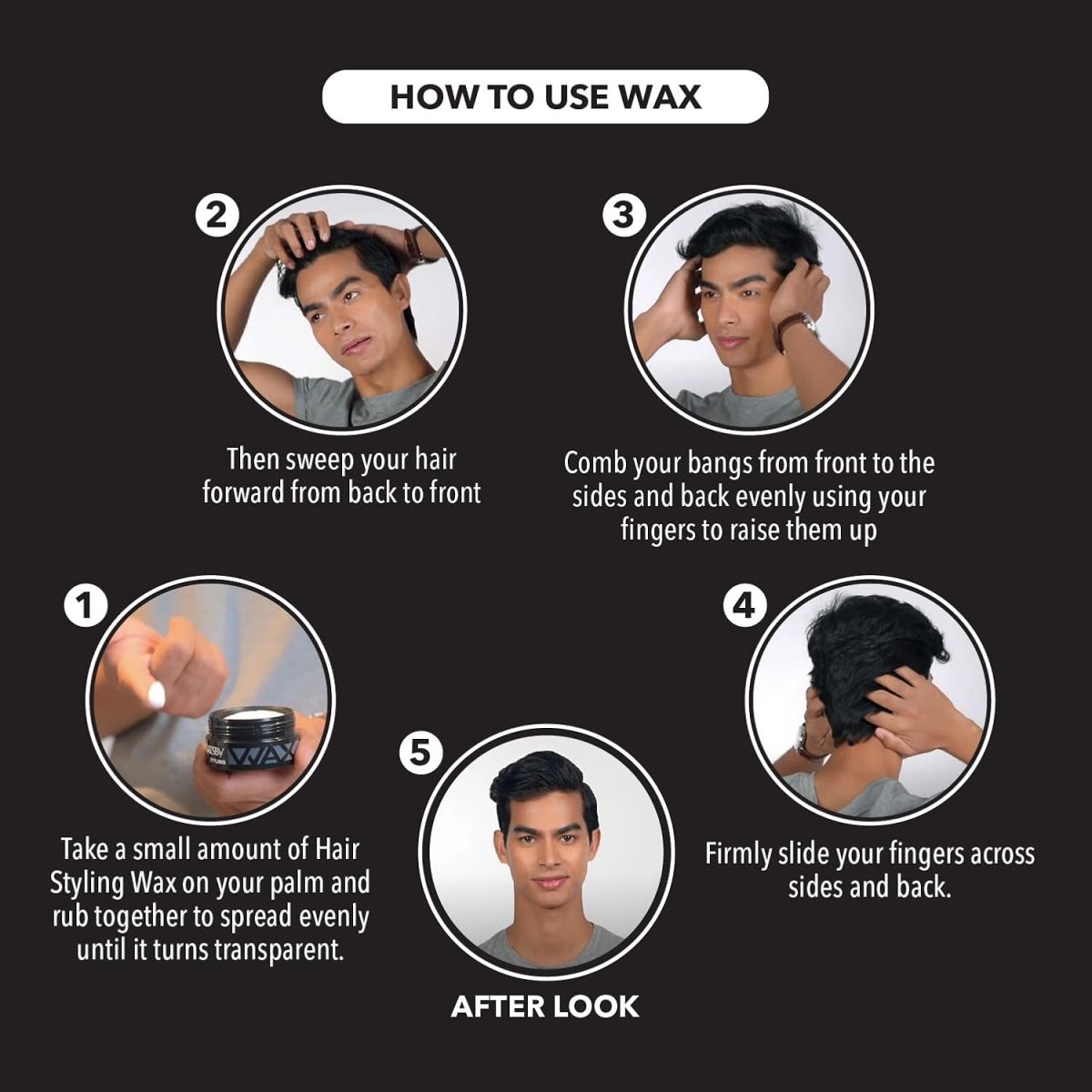 Gatsby Hair Styling Wax - Mat & Hard, For Side Blow Style, Mat Finish, Strong Hold, High Volume, Non Sticky, Easy Wash Off, Anytime Re-Stylable Hair Wax, 75gm - Image 5