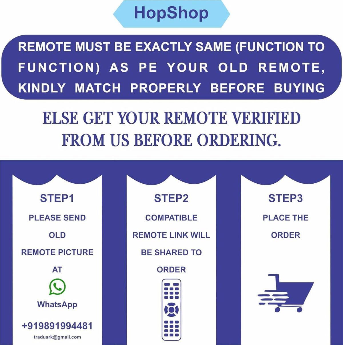 HopShop Air Conditioner Remote for Blue Star Split/Window AC Remote Control (AC-01)