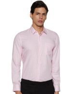 Peter England Men's Classic Sophisticated Self-Checkered Formal Slim Fit Full Sleeve Shirt | Wonder Fabric | Cotton-Rich