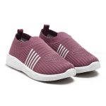 PAHNAVA Women's Slip-on Knit Walking Shoes | Breathable Lightweight Sneakers with PVC Sole | Comfortable Casual Shoes for Walking, Gym, Travel, Outdoor Use