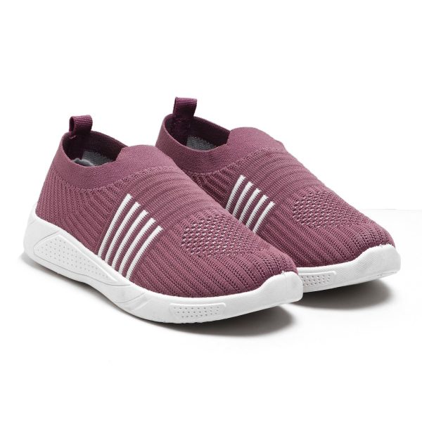 PAHNAVA Women's Slip-on Knit Walking Shoes | Breathable Lightweight Sneakers with PVC Sole | Comfortable Casual Shoes for Walking, Gym, Travel, Outdoor Use