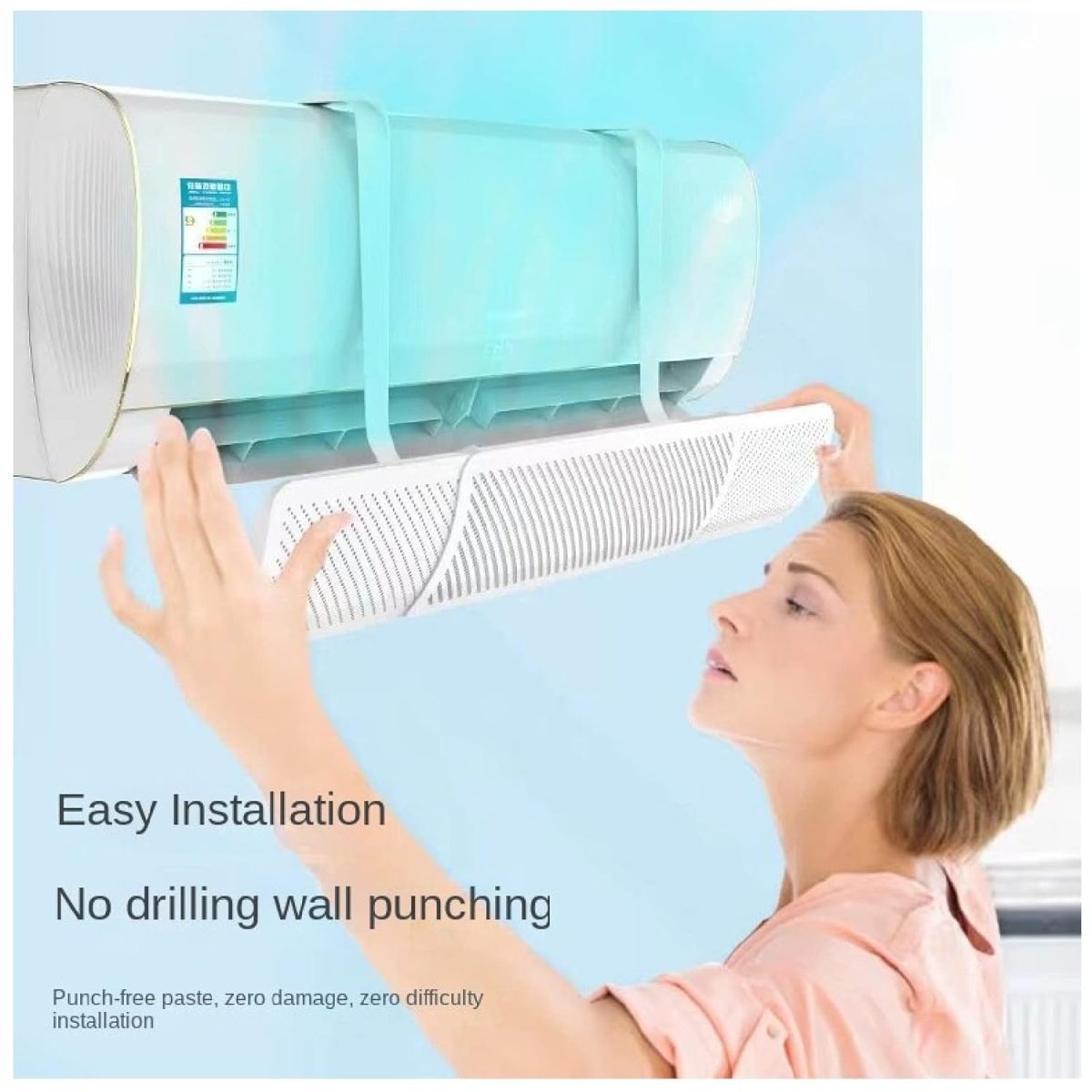GLIVE (LABEL) Adjustable Air Deflector Air Conditioner Deflector, Adjustable Foldable Confinement Air Deflector Outlet Air Wing Air Cooled Baffle Wind Direction Telescopic Air Deflector - Image 6