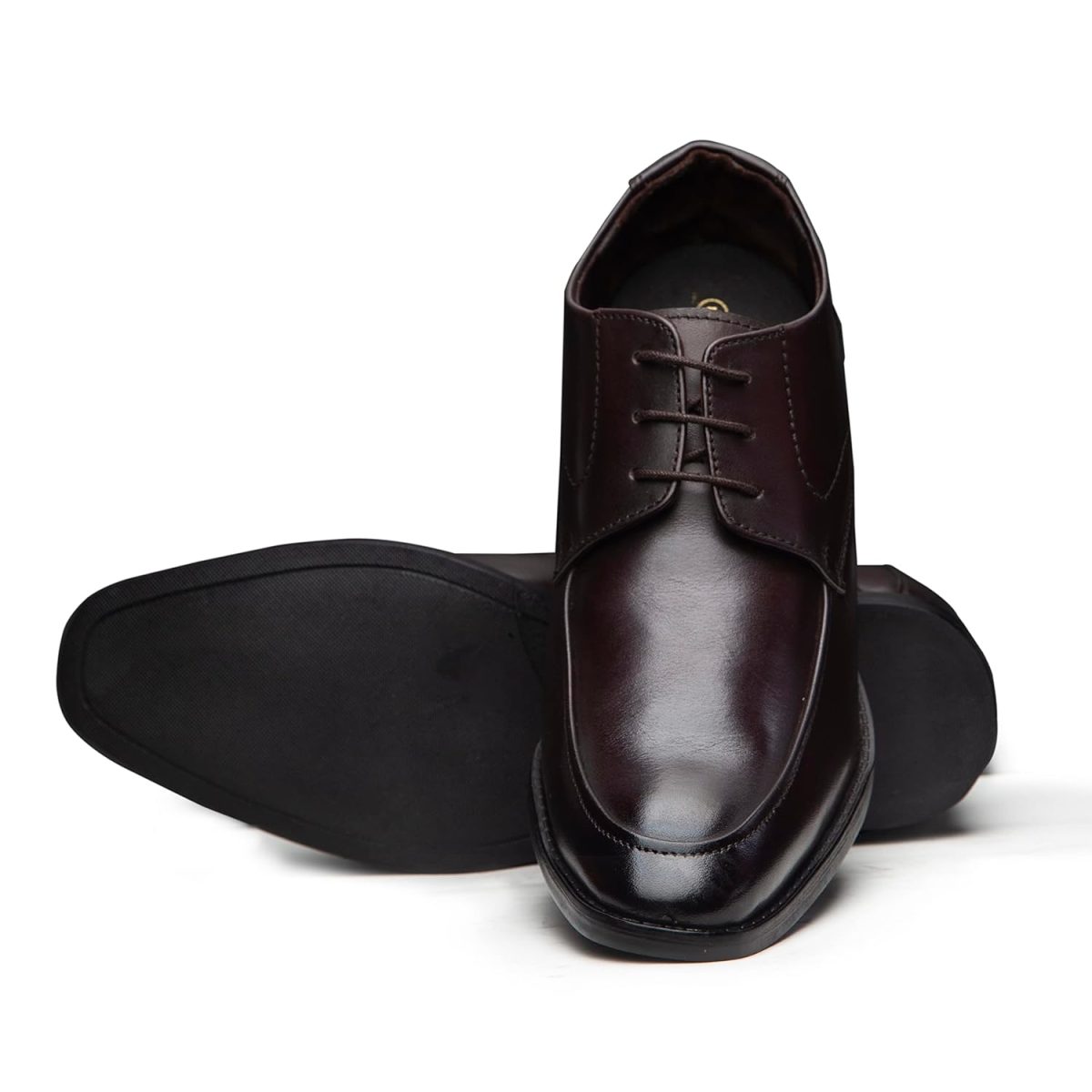 Celby Brown Formal Premium Leather Shoes with a Hidden Heel of 7.5 CM Discreet shap Dress Elevator Shoes - Image 3