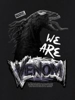 Bewakoof Official Marvel Merchandise Venom Men's 100% Cotton 220 GSM Graphic Print Oversized Fit Round Neck T-Shirt - Image 9